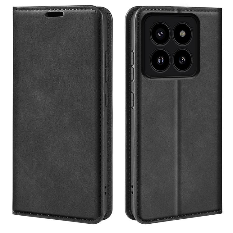Retro-skin Magnetic Suction Leather Phone Case, For Xiaomi 14 Pro, For Xiaomi 14, For Xiaomi Redmi Note 13 5G, For Xiaomi Redmi 13C