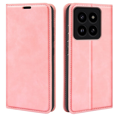Retro-skin Magnetic Suction Leather Phone Case, For Xiaomi 14 Pro, For Xiaomi 14, For Xiaomi Redmi Note 13 5G, For Xiaomi Redmi 13C