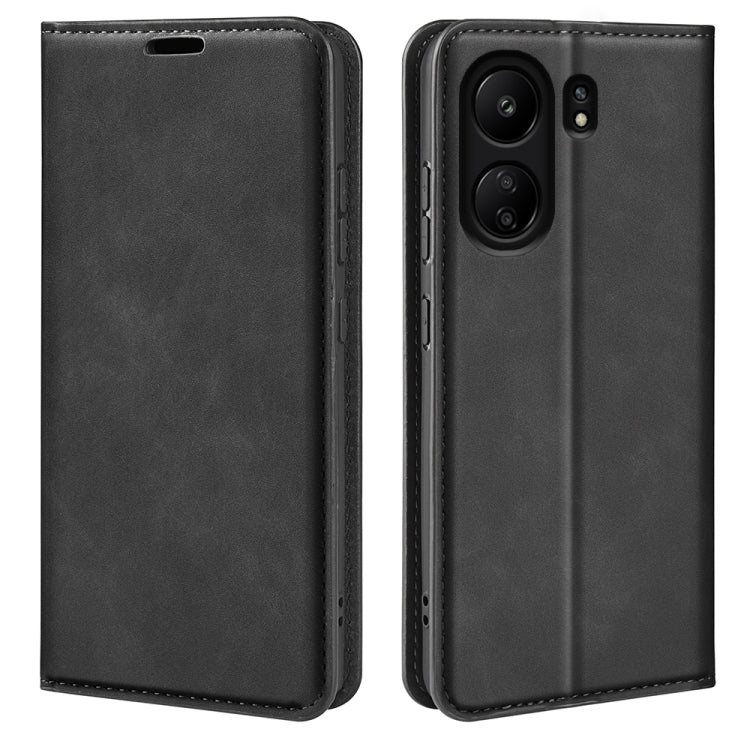 Retro-skin Magnetic Suction Leather Phone Case, For Xiaomi 14 Pro, For Xiaomi 14, For Xiaomi Redmi Note 13 5G, For Xiaomi Redmi 13C