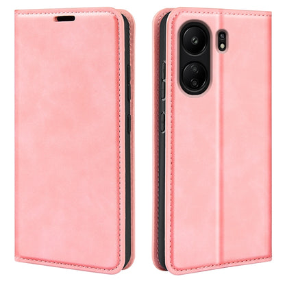 Retro-skin Magnetic Suction Leather Phone Case, For Xiaomi 14 Pro, For Xiaomi 14, For Xiaomi Redmi Note 13 5G, For Xiaomi Redmi 13C