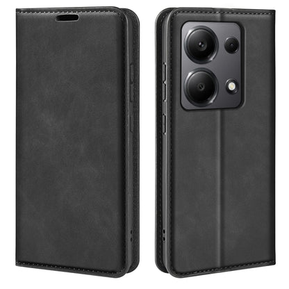 Retro-skin Magnetic Suction Leather Phone Case, For Xiaomi Redmi Turbo 3, For Xiaomi Redmi A3, For Xiaomi Redmi Note 13 Pro 4G, For Xiaomi Redmi Note 13 4G