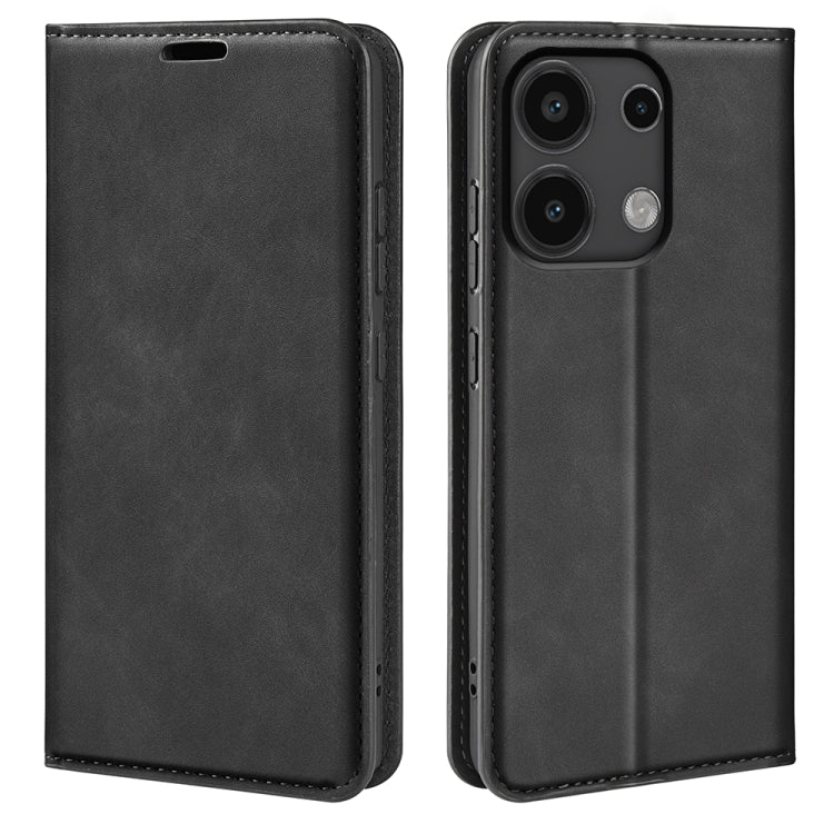Retro-skin Magnetic Suction Leather Phone Case, For Xiaomi Redmi Turbo 3, For Xiaomi Redmi A3, For Xiaomi Redmi Note 13 Pro 4G, For Xiaomi Redmi Note 13 4G