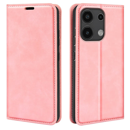 Retro-skin Magnetic Suction Leather Phone Case, For Xiaomi Redmi Turbo 3, For Xiaomi Redmi A3, For Xiaomi Redmi Note 13 Pro 4G, For Xiaomi Redmi Note 13 4G