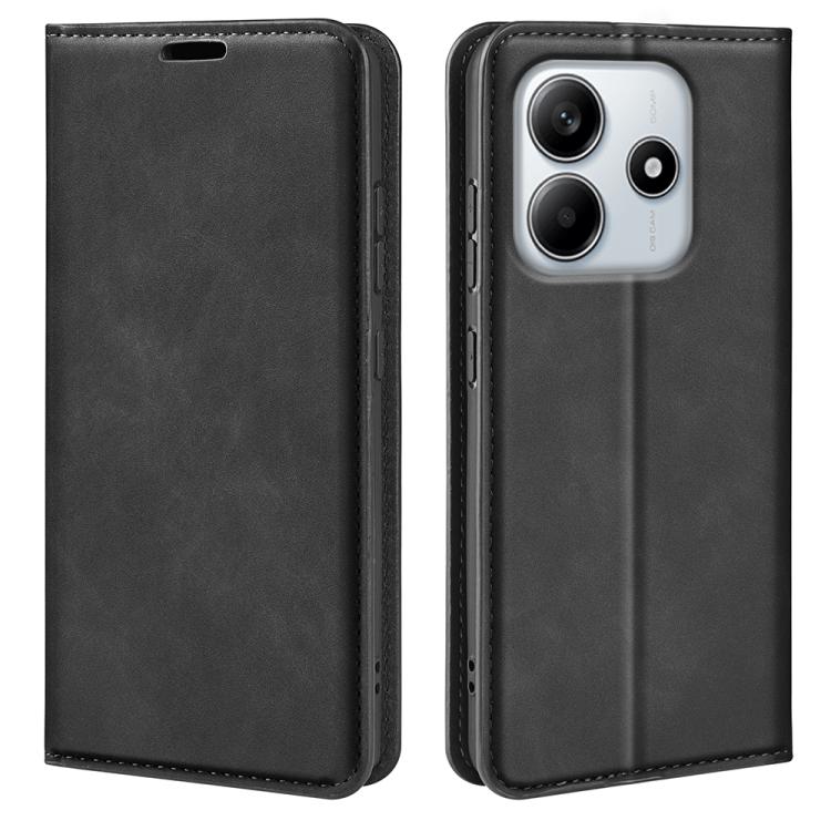 Retro-skin Magnetic Suction Leather Phone Case, For Xiaomi Poco M7 Pro 5G, For Xiaomi Redmi Note 14 Pro 4G, For Redmi Note 14 4G 163.25mm, For Xiaomi 15 Pro