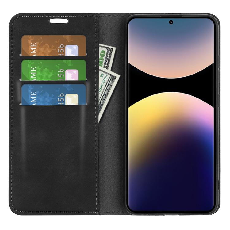 Retro-skin Magnetic Suction Leather Phone Case, For Xiaomi Redmi Note 14 Pro 4G, For Redmi Note 14 4G 163.25mm, For Xiaomi 15 Pro, For Xiaomi 15