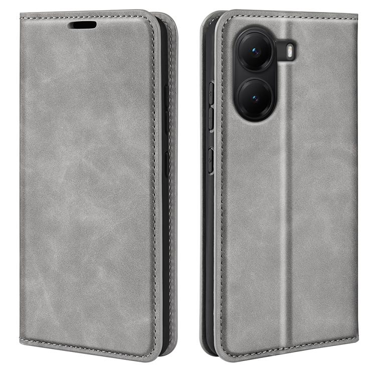 Retro-skin Magnetic Suction Leather Phone Case, For Xiaomi Poco X7 Pro, For Xiaomi Poco M7 Pro 5G, For Xiaomi Redmi Note 14 Pro 4G, For Redmi Note 14 4G 163.25mm