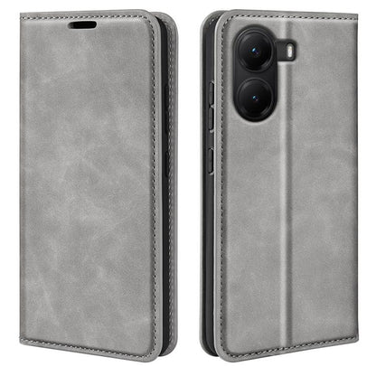 Retro-skin Magnetic Suction Leather Phone Case, For Xiaomi Poco X7 Pro, For Xiaomi Poco M7 Pro 5G, For Xiaomi Redmi Note 14 Pro 4G, For Redmi Note 14 4G 163.25mm