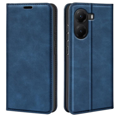 Retro-skin Magnetic Suction Leather Phone Case, For Xiaomi Poco X7 Pro, For Xiaomi Poco M7 Pro 5G, For Xiaomi Redmi Note 14 Pro 4G, For Redmi Note 14 4G 163.25mm