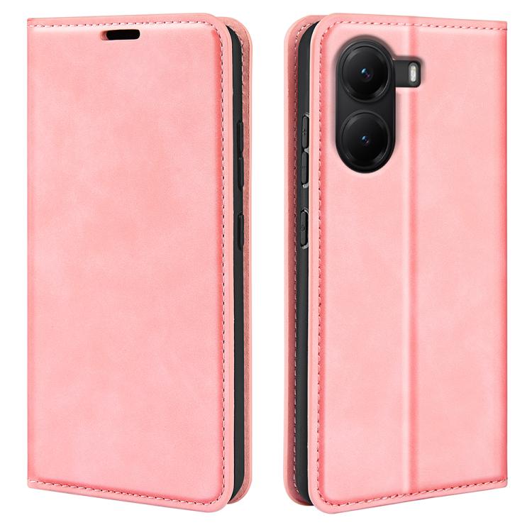 Retro-skin Magnetic Suction Leather Phone Case, For Xiaomi Poco X7 Pro, For Xiaomi Poco M7 Pro 5G, For Xiaomi Redmi Note 14 Pro 4G, For Redmi Note 14 4G 163.25mm