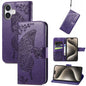 Butterfly Love Flower Embossed Leather Phone Case