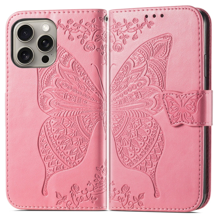 Butterfly Love Flower Embossed Leather Phone Case
