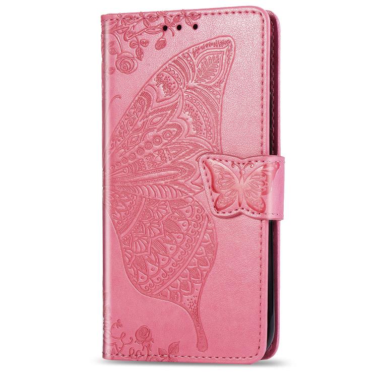 Butterfly Love Flower Embossed Leather Phone Case, For iPhone 17e / 16e, For IPhone 17 Pro Max, For iPhone 17 Pro