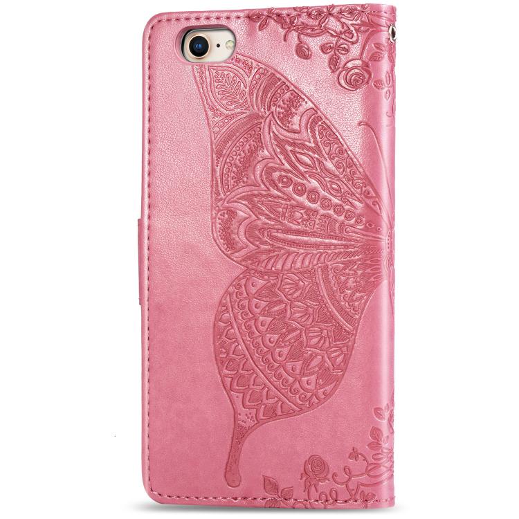 Butterfly Love Flower Embossed Leather Phone Case, For iPhone 17e / 16e, For IPhone 17 Pro Max, For iPhone 17 Pro