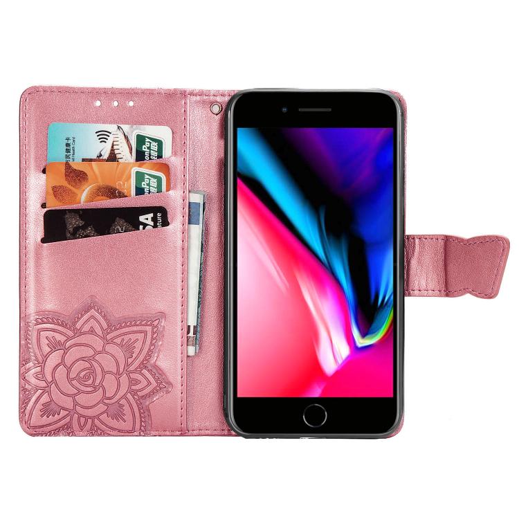 Butterfly Love Flower Embossed Leather Phone Case, For iPhone 17e / 16e, For IPhone 17 Pro Max, For iPhone 17 Pro