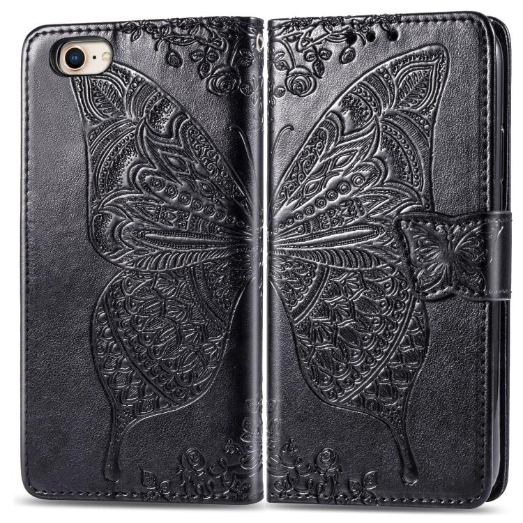 Butterfly Love Flower Embossed Leather Phone Case, For iPhone 18 Pro / 17 Pro, For IPhone 18 Pro Max / 17 Pro Max, For iPhone 17e / 16e