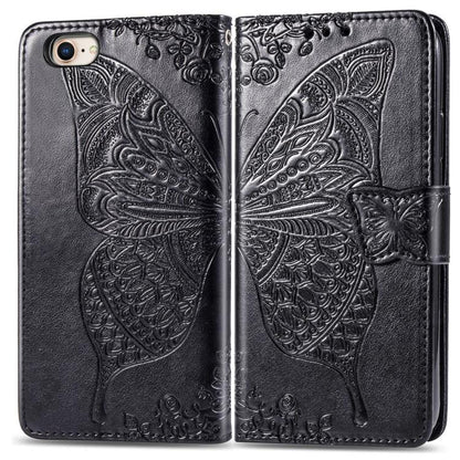 Butterfly Love Flower Embossed Leather Phone Case, For iPhone 18 Pro / 17 Pro, For IPhone 18 Pro Max / 17 Pro Max, For iPhone 17e / 16e