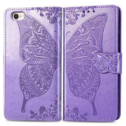 Butterfly Love Flower Embossed Leather Phone Case, For iPhone 18 Pro / 17 Pro, For IPhone 18 Pro Max / 17 Pro Max, For iPhone 17e / 16e