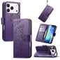 Butterfly Love Flower Embossed Leather Phone Case, For iPhone 18 Pro / 17 Pro, For IPhone 18 Pro Max / 17 Pro Max, For iPhone 17e / 16e