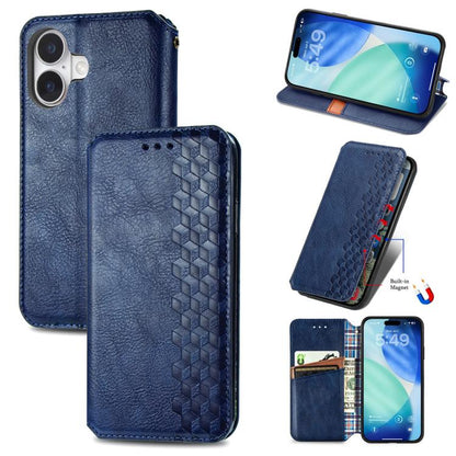 Cubic Grid Pressed Magnetic Leather Phone Case, For iPhone 17e / 16e, For iPhone 17 Pro Max, For iPhone 17 Pro, For iPhone 17