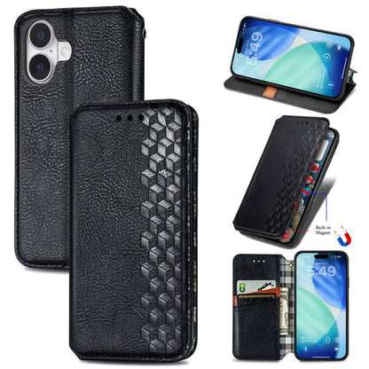 Cubic Grid Pressed Magnetic Leather Phone Case, For iPhone 17e / 16e, For iPhone 17 Pro Max, For iPhone 17 Pro, For iPhone 17