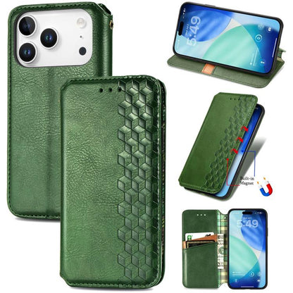 Cubic Grid Pressed Magnetic Leather Phone Case, For iPhone 17e / 16e, For iPhone 17 Pro Max, For iPhone 17 Pro, For iPhone 17