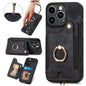Retro Skin-feel Ring Multi-card Wallet Phone Case