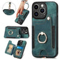 Retro Skin-feel Ring Multi-card Wallet Phone Case