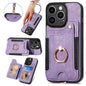 Retro Skin-feel Ring Multi-card Wallet Phone Case