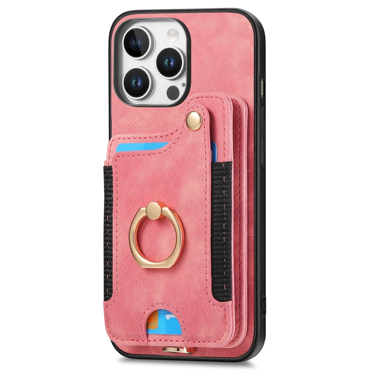 Retro Skin-feel Ring Multi-card Wallet Phone Case