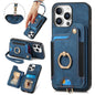Retro Skin-feel Ring Multi-card Wallet Phone Case