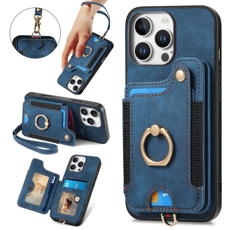 Retro Skin-feel Ring Multi-card Wallet Phone Case, For iPhone 17e / 16e, For iPhone 17 Pro Max, For iPhone 17, For iPhone 16 Pro Max