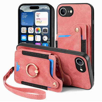 Retro Skin-feel Ring Multi-card Wallet Phone Case, For iPhone 17e / 16e, For iPhone 17 Pro Max, For iPhone 17, For iPhone 16 Pro Max