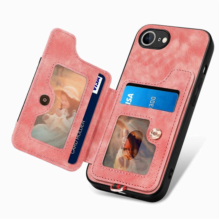 Retro Skin-feel Ring Multi-card Wallet Phone Case, For iPhone 17e / 16e, For iPhone 17 Pro Max, For iPhone 17, For iPhone 16 Pro Max