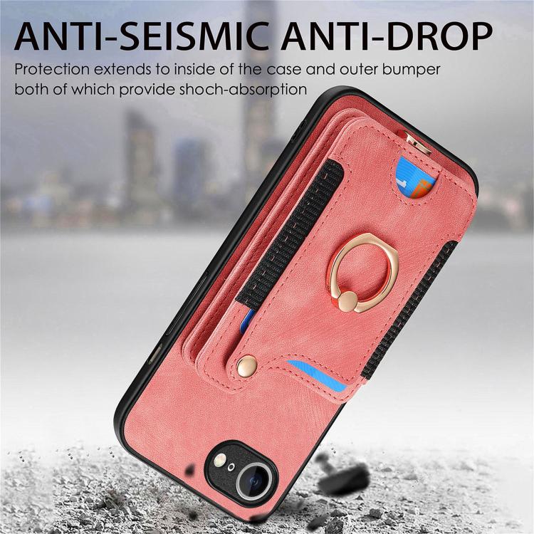 Retro Skin-feel Ring Multi-card Wallet Phone Case, For iPhone 17e / 16e, For iPhone 17 Pro Max, For iPhone 17, For iPhone 16 Pro Max