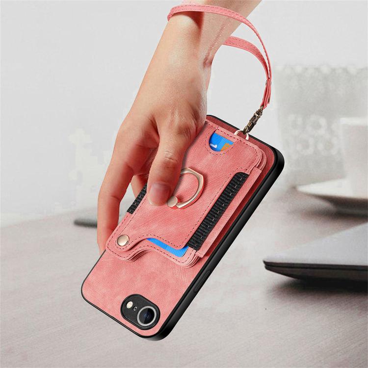 Retro Skin-feel Ring Multi-card Wallet Phone Case, For iPhone 17e / 16e, For iPhone 17 Pro Max, For iPhone 17, For iPhone 16 Pro Max