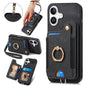 Retro Skin-feel Ring Multi-card Wallet Phone Case, For iPhone 18 Pro Max / 17 Pro Max, For iPhone 17e / 16e, For iPhone 17, For iPhone 16 Pro Max