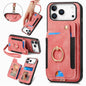 Retro Skin-feel Ring Multi-card Wallet Phone Case, For iPhone 18 Pro Max / 17 Pro Max, For iPhone 17e / 16e, For iPhone 17, For iPhone 16 Pro Max
