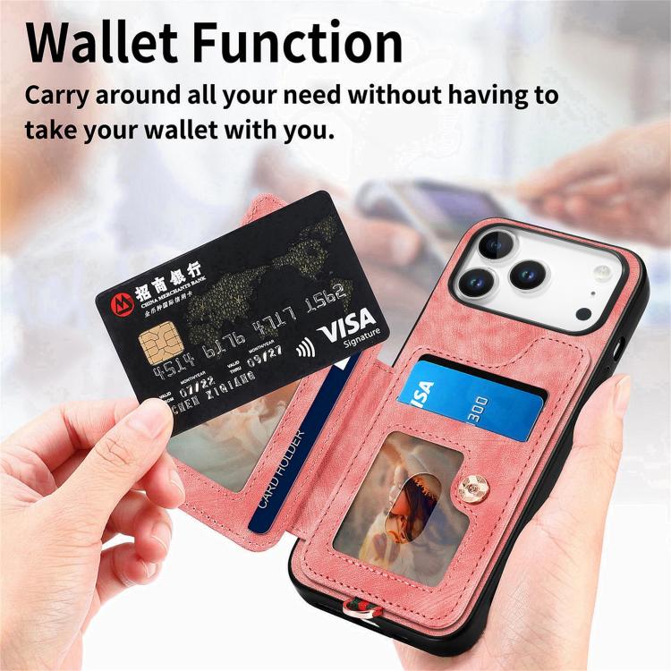 Retro Skin-feel Ring Multi-card Wallet Phone Case, For iPhone 18 Pro Max / 17 Pro Max, For iPhone 17e / 16e, For iPhone 17, For iPhone 16 Pro Max