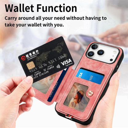 Retro Skin-feel Ring Multi-card Wallet Phone Case, For iPhone 18 Pro Max / 17 Pro Max, For iPhone 17e / 16e, For iPhone 17, For iPhone 16 Pro Max