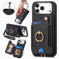 Retro Skin-feel Ring Multi-card Wallet Phone Case, For iPhone 18 Pro Max / 17 Pro Max, For iPhone 17e / 16e, For iPhone 17, For iPhone 16 Pro Max