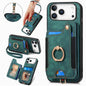 Retro Skin-feel Ring Multi-card Wallet Phone Case, For iPhone 18 Pro Max / 17 Pro Max, For iPhone 17e / 16e, For iPhone 17, For iPhone 16 Pro Max