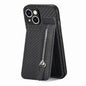 Carbon Fiber Vertical Flip Zipper Phone Case, For iPhone 15 Pro, For iPhone 15 Plus, For iPhone 15