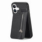 Carbon Fiber Vertical Flip Zipper Phone Case, For iPhone 16 Pro, For iPhone 16 Plus, For iPhone 16, For iPhone 15 Pro Max