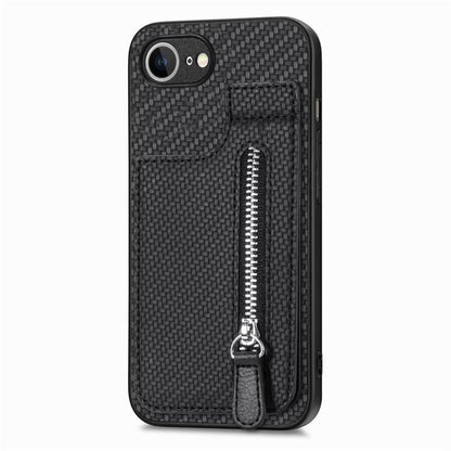 Carbon Fiber Vertical Flip Zipper Phone Case, For iPhone 17e / 16e, For iPhone 17 Pro Max, For iPhone 17, For  iPhone 16 Pro Max