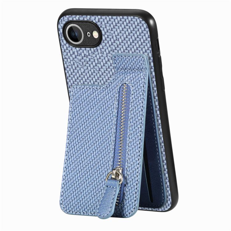 Carbon Fiber Vertical Flip Zipper Phone Case, For iPhone 17e / 16e, For iPhone 17 Pro Max, For iPhone 17, For  iPhone 16 Pro Max