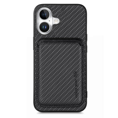 Carbon Fiber Leather Card Magsafe Phone Case, For iPhone Air, For iPhone 16 Pro Max, For iPhone 16 Pro, For iPhone 16 Plus