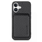 Carbon Fiber Leather Card Magsafe Phone Case, For iPhone Air, For iPhone 16 Pro Max, For iPhone 16 Pro, For iPhone 16 Plus