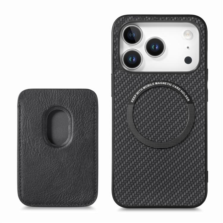 Carbon Fiber Leather Card Magsafe Phone Case, For iPhone 18 Pro / 17 Pro, For iPhone 18 Pro Max / 17 Pro Max, For iPhone 17e / 16e, For iPhone 17