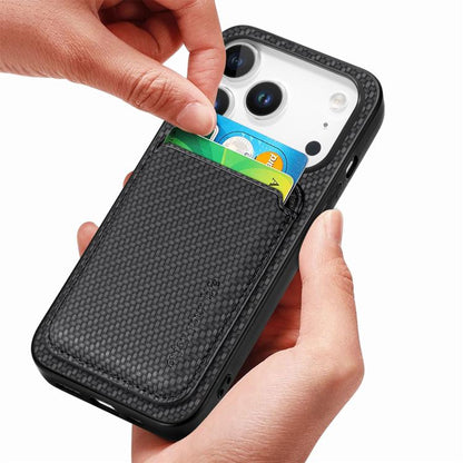 Carbon Fiber Leather Card Magsafe Phone Case, For iPhone 18 Pro / 17 Pro, For iPhone 18 Pro Max / 17 Pro Max, For iPhone 17e / 16e, For iPhone 17