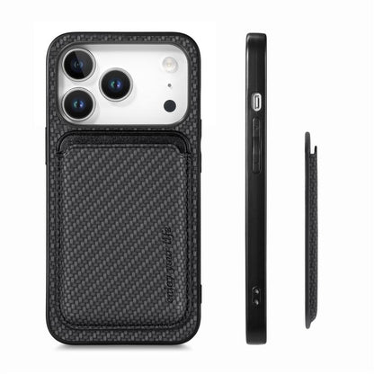 Carbon Fiber Leather Card Magsafe Phone Case, For iPhone 18 Pro / 17 Pro, For iPhone 18 Pro Max / 17 Pro Max, For iPhone 17e / 16e, For iPhone 17